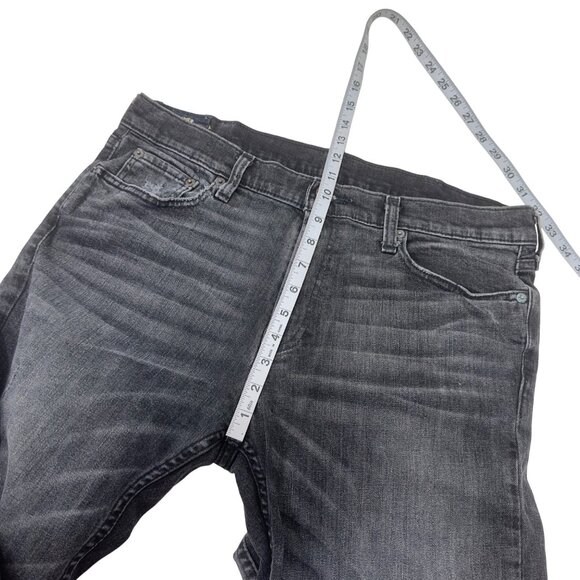 Hollister Mens Skinny Jeans Black Distressed Stretch Denim Size 36x32 Slim Fit - Picture 6 of 12